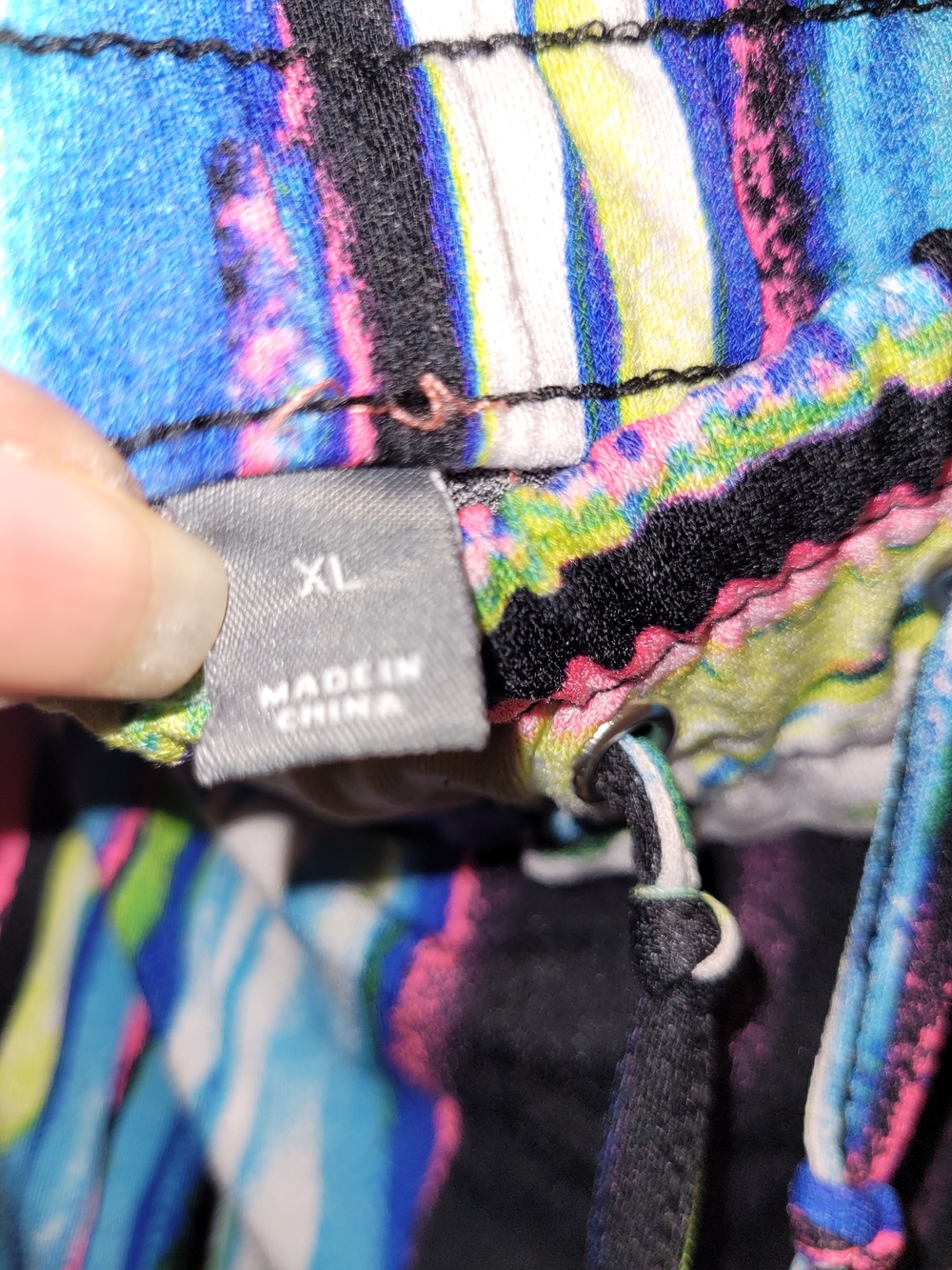 Soho Multicolor Abstract Stripe Drawstring Pants. - Picture 5 of 7